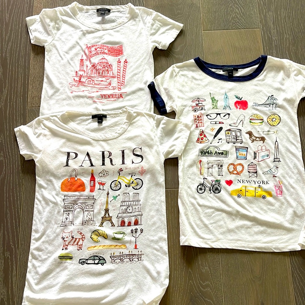 Jcrew collectors tee New York Paris Venezia xxs